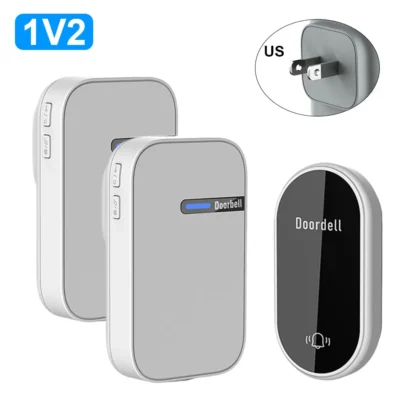 No Battery Self Powered Wireless Doorbell US/UK/EU Plug 38 Ringtones Outdoor Waterproof 150m Range Kinetic Door Bell - Image 8