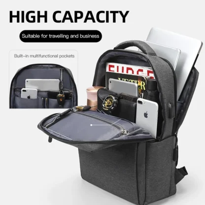 40L Laptop Backpack Durable 17 Inch for Men Women with USB Charger Port & Luggage Sleeve Sturdy College Rucksack Bag For Macbook - Image 3
