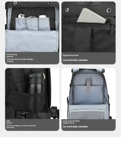 Large capacity men's backpack with high-end feel, travel backpack, sports outdoor luggage bag, mountain climbing bag, waterproof - Image 16