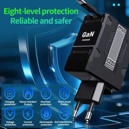 20W GaN Charger With Retractable Lightning & Type C Cable For iPhone  16 15 14 Type C Fast Charge Wall Charger Travel Charger - Image 11