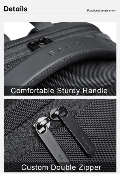 BANGE Travel Waterproof Backpack with USB Charging Port Fit 15.6 Inch Laptop Backpacks for Men and Women, Teenager School Bags - Image 21