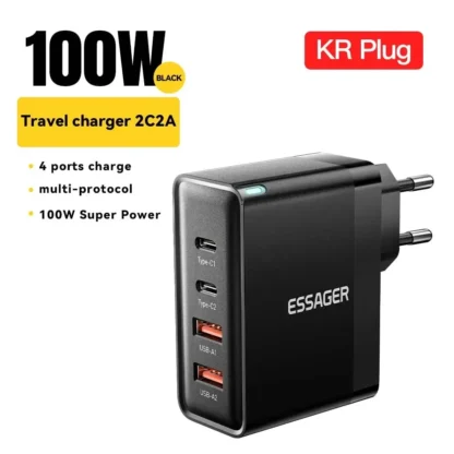 Essager 100W GaN USB Type C Caricabatterie PD QC Quick Charge 4.0 3.0 Type C Ricarica Rapida Per iPhone 14 13 12 Xiaomi Macbook - Image 14