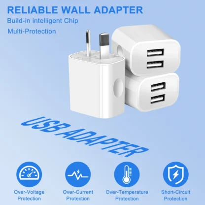 1/3/5/10pcs Universal 5V 2.1A Charger AU Plug Adapter Cell Phones Dual Port  Power Plug Standard Wall Adapter For Mobile Phone - Image 3