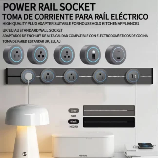 US UN/USB Type-C  Wall power rail socket, kitchen aluminum expansion socket 40cm 50cm, built-in socket on countertopus