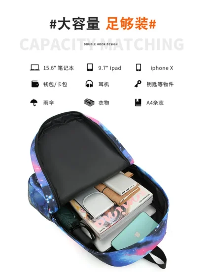Messi Backpack 3pcs Usb Waterproof Backpack Casual Travel Backpack Women Men Large Capacity Travel Laptop Backpack School Bags - Image 16