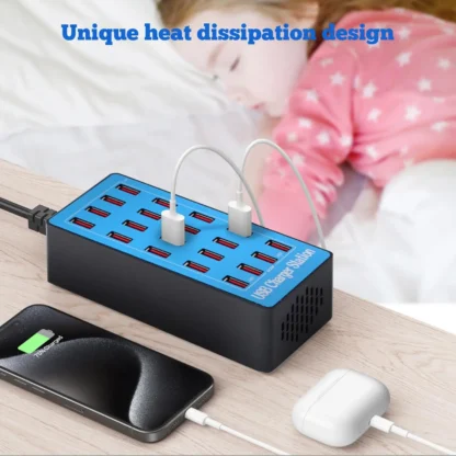 The 10-port 20-port usb charger is lightweight and designed to charge smartphones, tablets and other usb devices - Image 3