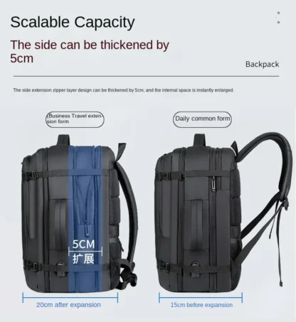 45L Large Capacity Multifunctional Extensible Rechargeable Hand-held Backpack Men's Waterproof Business Travel Computer Backpack - Image 13