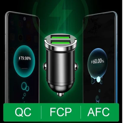 Dual USB Mini Pull Ring Car Charger 200W Fast Charging Phone convenient Charger Adapter for iPhone Huawei Xiaomi Samsung QC 3.0 - Image 5