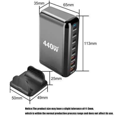 GaN Charger Multi USB Ports Desktop Charging Station Quick Charge For iPhone Huawei Xiaomi Samsung MacBook Type C PD Charger - Image 15