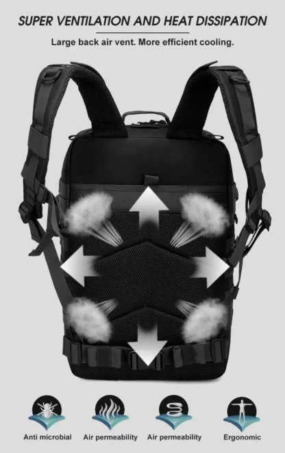 50L Tactical Backpack Men's Travel Large Capacity Rucksacks Men Waterproof Outdoor Sports Multi-functional Bags - Image 13