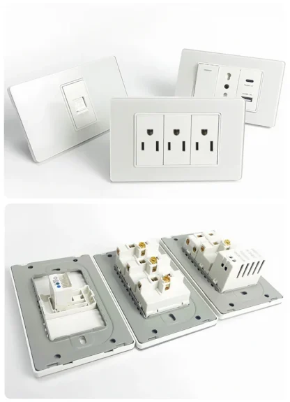 American Thai Standard 118*75mm USB Type-C 20W Fast Charging Power Outlet Smart 3A Socket Wall Light Switch Office Home Use 110V - Image 35