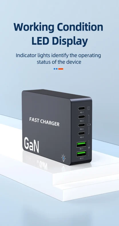 990W GaN USB C Charger 6-Ports Desktop Charger Type C PD 100W PPS Fast Charging Station for Laptop Tablet MacBook Samsung iPhone - Image 17