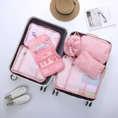 8-piece Set Travel Bag Organizer Clothes Luggage Travel Organizer Blanket Shoes Organizers Bag Suitcase Pouch Packing Cubes - Image 4