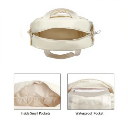 Quilted Puffer Travel Duffle Bag with Wet Pocket Carry on Bag Large Weekender Overnight Bag Gym Tote Bag Shoulder Bag for Women - Image 19