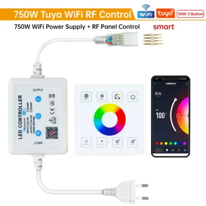 Tuya WiFi RGB Dimmer 220V 750W 1500W EU/AU/UK Power Plug RF Remote Controller for SMD2835/5050 4Pin LED Neon Strip Light - Image 10