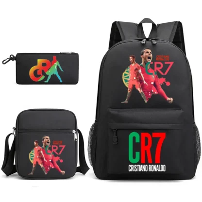 Football Ronaldo CR7 Backpack 3pcs/set School Bags for Girls Boy Laptop Travel Knapsack Women Rucksack Shoulder Bags Pen Case - Image 4