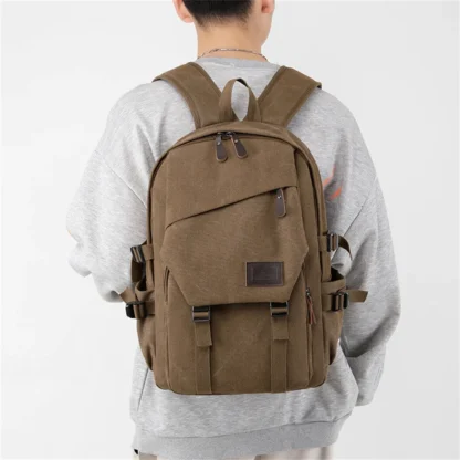 High Quality Canvas Men Backpack Large Capacity School Bags for Teenage Boys Anti-theft Travel Backpack Shoulder Bag