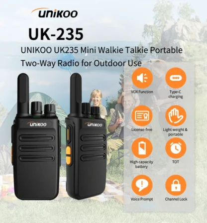 Unikoo UK235 Walkie Talkie 2 pcs Portable Handheld Radio Wireless Set Two Way Radio Station Comunicador Transceiver - Image 8