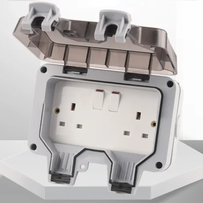IP66 Waterproof Outdoor Box Wall Socket 13A Double Switch Power Outlet Universal / UK With USB Charging Port DIY GO - Image 6