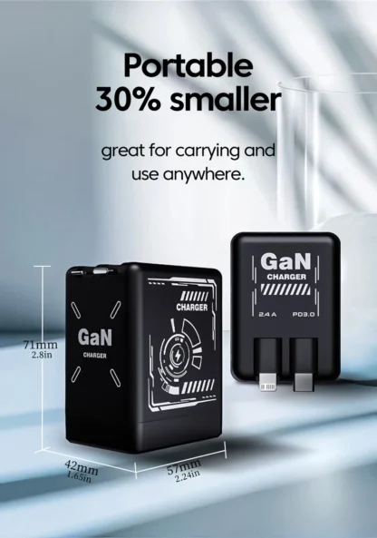 120W GaN Fast Charging Phone Charger With Type C/Lighting Retractable Cable For Iphone 16 15 Samsung Foldable pins Charger - Image 25