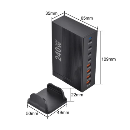 240W Desktop GaN Charger 8-port USB Type C PD Fast Multiple Usb Mobile Phone Quick Charger For Iphone 16/15/14 Samsung Xiaomi - Image 6