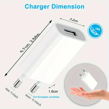 1/5/10pcs Plugs USB Wall Adapter Charger 5W Slim Charging Plug Power Supply 5V 1A Power Plug Adapter Socket Adapter for iPhone - Image 2