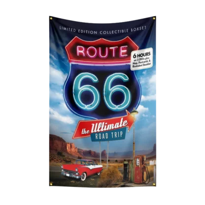 3X5Ft U.S. Route 66 Motorcycle Flag Polyester Digital Printing Car Banner For Decor - Image 5