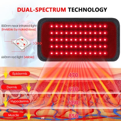 60 LEDs 660nm Red Light Infrared Belt 850nm Back Burn Fat Wrap Slimming Machine Waist Heat Pad For Muscle Soreness Skin Care - Image 6