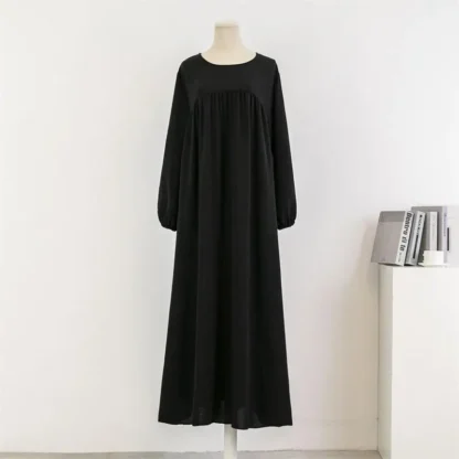 Spirng Autumn Full Sleeve Casual Plus Size Dress Women Loose Maxi Dresses Female Oversize Long Dresses Vestidoes Fit 120KG - Image 9