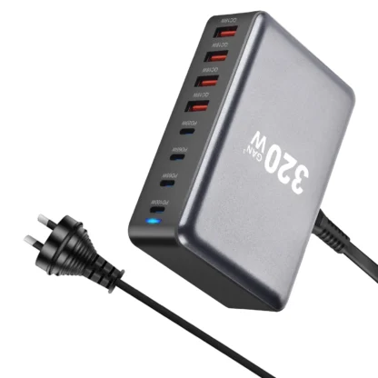 USB C Fast 320W Desktop GaN Charger 8-port USB Type C PD Charger Fast Charge 3.0 USB Type C Fast Charger Mobile USB Charger - Image 8