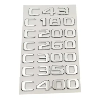 3D ABS Chrome Logo C63 C43 C180 C350 C230 C220 C300 C200 Emblem Car Trunk Sticker For Mercedes W205 W204 AMG Letters Accessories