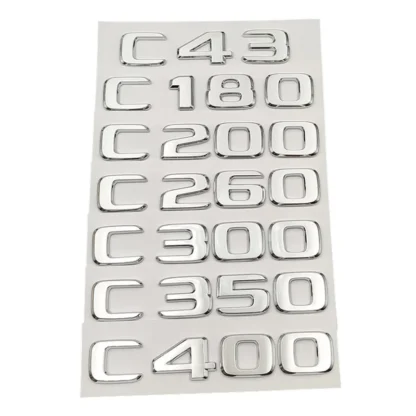 3D ABS Chrome Logo C63 C43 C180 C350 C230 C220 C300 C200 Emblem Car Trunk Sticker For Mercedes W205 W204 AMG Letters Accessories