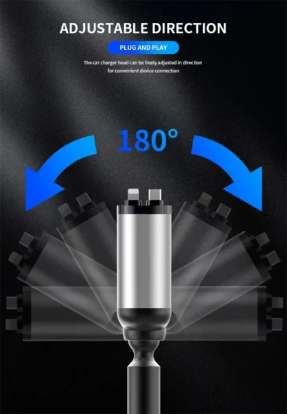 120W Retractable Car Charger 4 in 1 with Voltage Display Super Fast Car Charge Retractable Cord 2.6 Ft for iPhone OPPO Samsung - Image 14