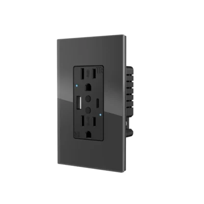 Melery Dual US Wall Sockets WIFI Smart Power Plug Outlets USB Type-C PD 20W Glass Fast Charge Remote by Tuya Alexa Google Home - Image 8