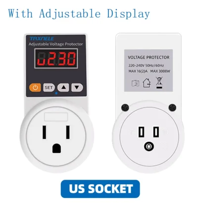 Automatic Voltage Protector Socket AC 220V 16A Adjustable Power Surge Protector Universal/US/EU/UK Plug Voltage Safe Protector - Image 13