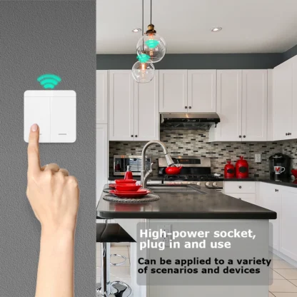 RF Wireless Smart Plug 110V 220V 16A High-power Socket and 86 Wireless Push Button Wall Switch with Battery for Home Appliance - Image 5