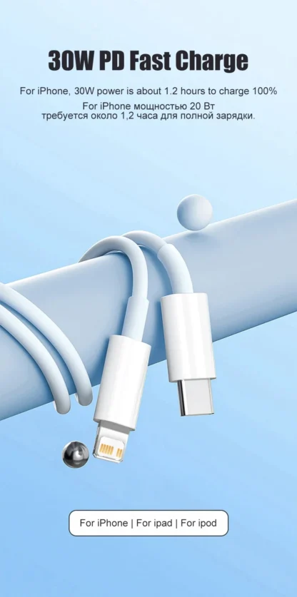 66W Type C PD 30W USB Cable For Apple iPhone 16 15 14 13 11 Pro Max 12 Mini 7 8 Plus XS R Fast Charging USB C Cable Charge Wire - Image 22