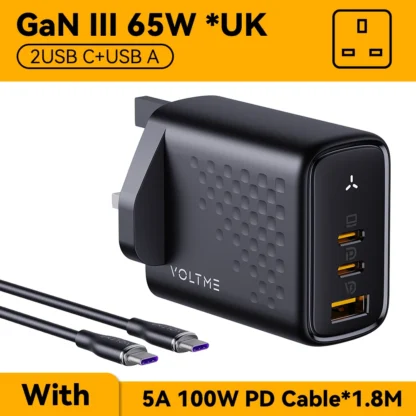 VOLTME 67W GaN Charger PD USB Type C Fast Charger Quick Charge 4.0 3.0 For IPhone Charger USB C Adapter For Laptop IPhone 15 Pro - Image 7