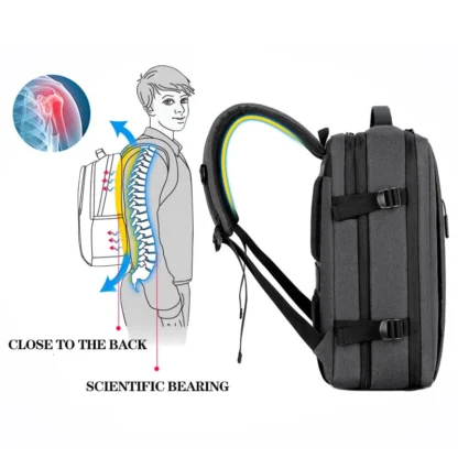 Classic Travel Backpack Men Business Backpack School Expandable USB Bag Large Capacity Laptop Waterproof Fashion Backpack - Image 28
