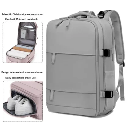 Girls' short distance business travel backpack, large capacity leisure travel backpack, multi compartment computer backpack - Image 8