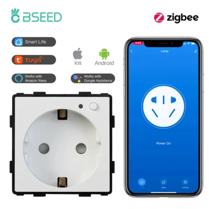 BSEED Zigbee Smart Socket EU Power Monitor Outlet DIY Function Parts Work With Tuya Smart Life Alexa App Indicator Wall Mounted - Image 11
