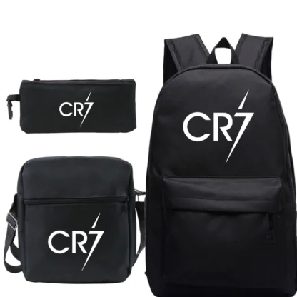 Football Ronaldo CR7 Backpack 3pcs/set School Bags for Girls Boy Laptop Travel Knapsack Women Rucksack Shoulder Bags Pen Case - Image 7