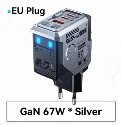 WEKOME Robot 67W GaN Fast Charger Type C Quick Charge QC4.0 PD3.0 PPS Fast USB Charger for iPhone Samsung Xiaomi Tablets Macbook - Image 11