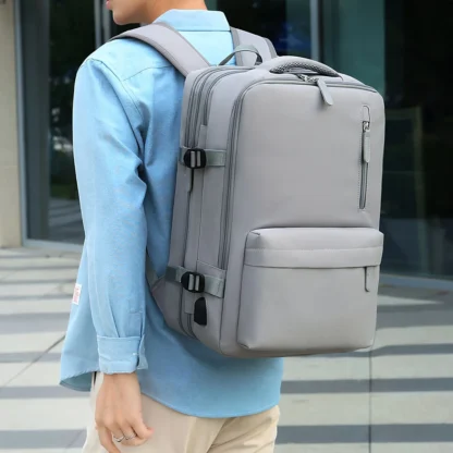 Expandable Backpack Men's Large-Capacity School Bag Business Trip Portable Luggage Bag Backpack College Student Laptop Bag - Image 16