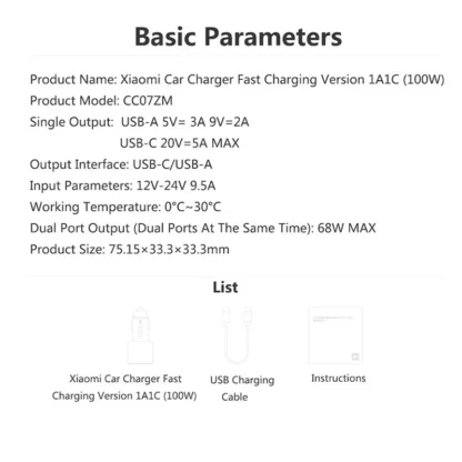 Xiaomi Car Charger 100W 90W 67W USB A Type C Dual Port Fast Charging Adapter Quick Charge Mi 15 14 13 13t 12 Pro 11 Redmi Poco - Image 39