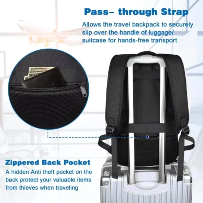 Cross border backpack, men's high-end computer bag, large capacity commuting multifunctional travel new business backpack - Image 3