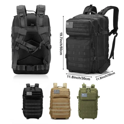 50L Tactical Backpack Men's Travel Large Capacity Rucksacks Men Waterproof Outdoor Sports Multi-functional Bags - Image 2
