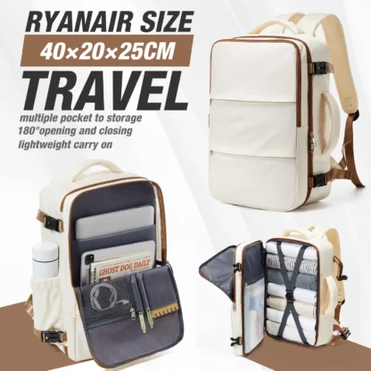 Ryanair 40x20x25 Luggage Cabin Bag, 40x30x20 Bag Men Women 15.6inch Laptop Bag Business  Travel Backpack，College School Backapck - Image 8