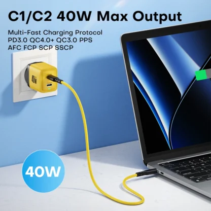 ASOMETECH 40W USB C GaN Charger Portable 20W Type C Chargers Support PD Quick Charging For iPhone 14 Pro Max 11 ipad MacBook - Image 3