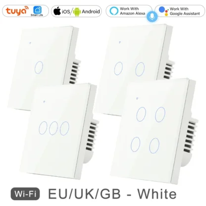 Tuya Smart Life WiFi Wall Touch Button 220V AC Light Switch for Lamp 1 2 3 4 Gang APP Voice Remote Control EU UK Europe Standard - Image 7